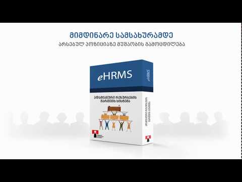 eHRMS - მიმდინარე სამსახურამდე  არსებულ პოზიციაზე მუშაობის გამოცდილება